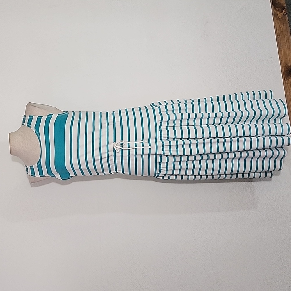 TraVerse Dress Striped Sleeveless Cotton Poly Blend Sundress Green Size M - Picture 7 of 14